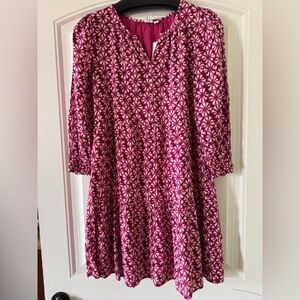 Gap Kids Açaí Berry Floral Print Long Sleeve Tiered Dress NWT
